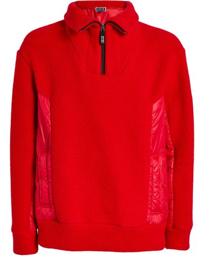 Giorgio Armani Wool-cashmere Half-zip Sweater - Red