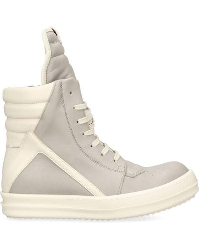 Rick Owens Leather Geobasket Trainers - Natural