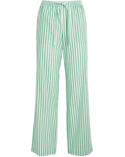 Asceno Striped London Pajama Bottoms - Green