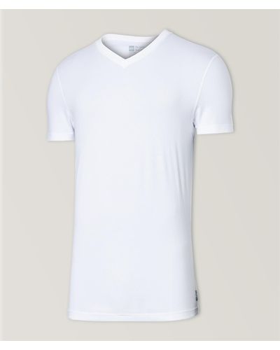 Saxx Underwear Co. Droptemp Stretch-cotton V-neck T-shirt - White