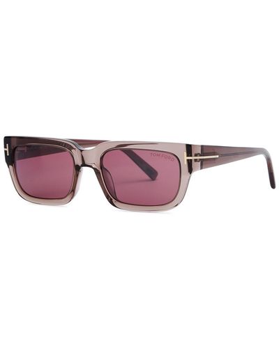 Tom Ford Ezra Rectangle-frame Sunglasses - Pink