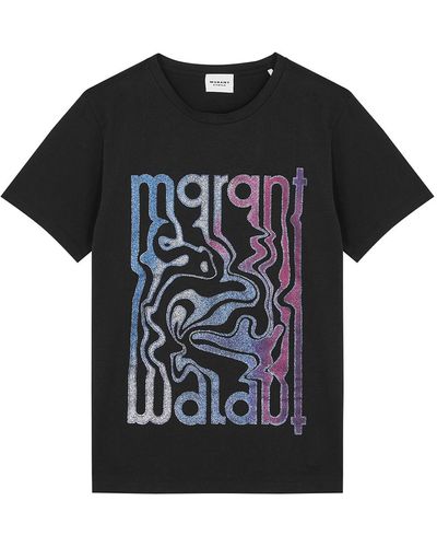 Isabel Marant Isabel Marant Étoile Enna Logo-print Cotton T-shirt - Black