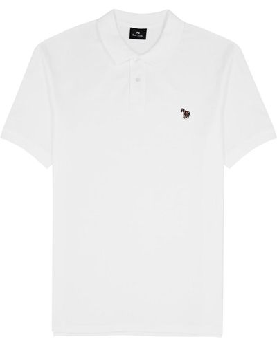 PS by Paul Smith Logo Piqué Cotton Polo Shirt - White