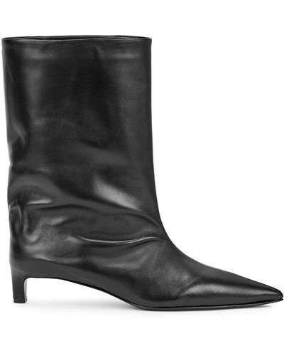 Jil Sander Leather Mid-calf Boots - Black