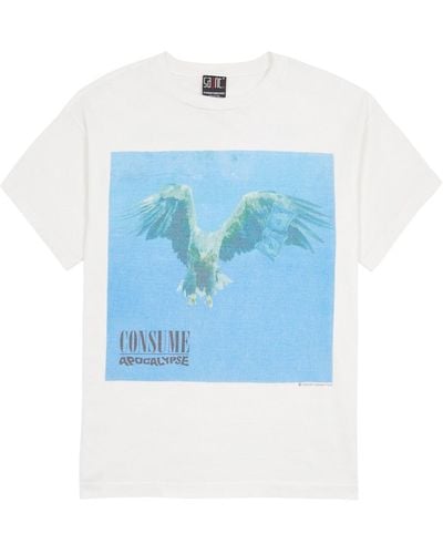SAINT Mxxxxxx Nightmare Printed Cotton T-shirt - Blue