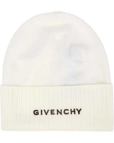 Givenchy Logo-Embroidered Wool Beanie - White