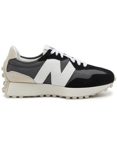 New Balance 327 Panelled Canvas Trainers - Black