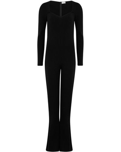 Magda Butrym Flared Stretch-cashmere Jumpsuit - Black