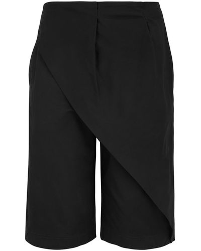 Loewe Asymmetric Layered Cotton Shorts - Black