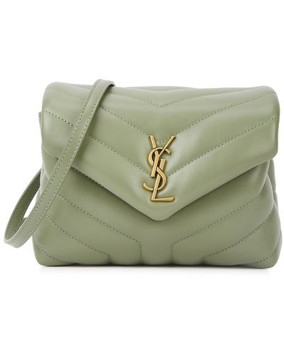 Saint Laurent Lou Quilted Leather Cross-Body Bag - Green