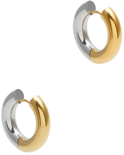 Fallon Two-tone 18kt And Rhodium-plated Hoop Earrings - White