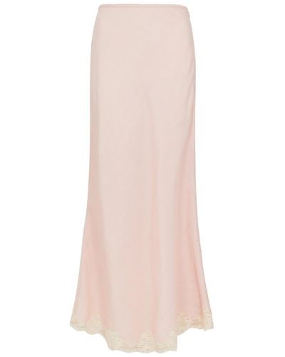 RIXO London Crystal Lace-Trimmed Maxi Skirt - Pink