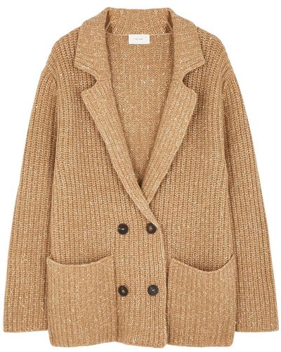 The Row Data Camel Cashmere And Silk-blend Cardigan - Natural