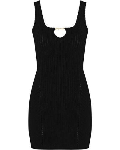 Jacquemus La Mini Robe Sierra Ribbed-knit Mini Dress - Black