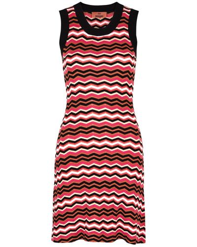 Missoni Zigzag-intarsia Fine-knit Dress - Red