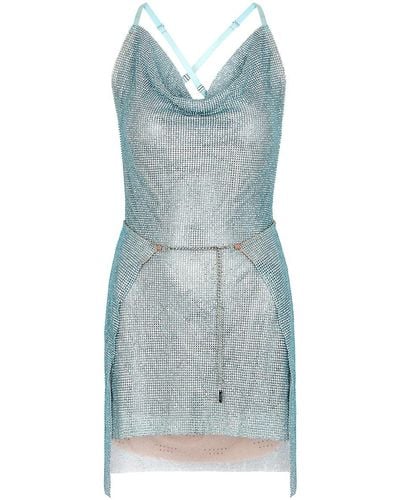 Poster Girl Adrianne Embellished Chainmail Mini Dress - Blue