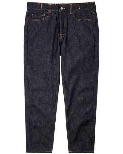 YMC Earth Tearaway Tapered-leg Jeans - Blue