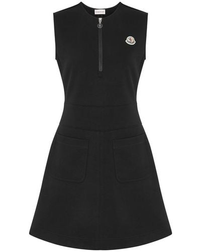 Moncler Logo Jersey Mini Dress - Black