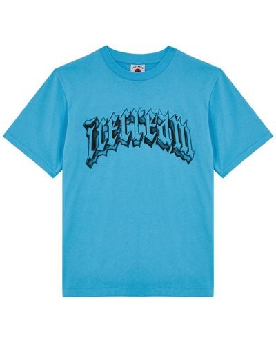 ICECREAM Logo-print Cotton T-shirt - Blue