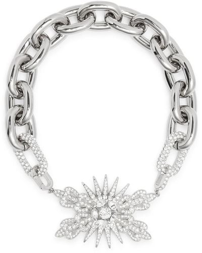 Rabanne Xl Link Crystal-embellished Choker - White