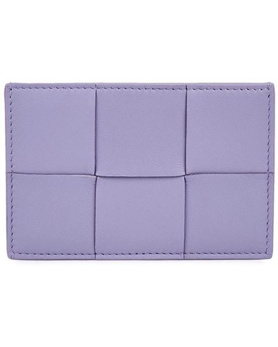 Bottega Veneta Intreccio Leather Card Holder - Purple