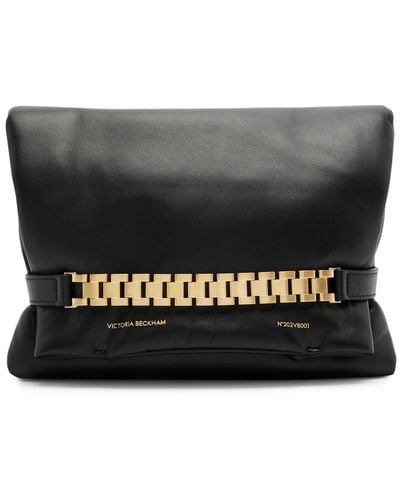 Victoria Beckham Chain Padded Leather Pouch - Black