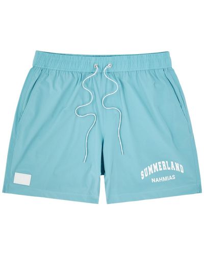 NAHMIAS Summerland Shell Swim Shorts - Blue