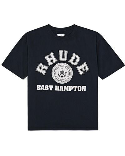 Rhude Hampton Catamaran Cotton T-Shirt - Blue
