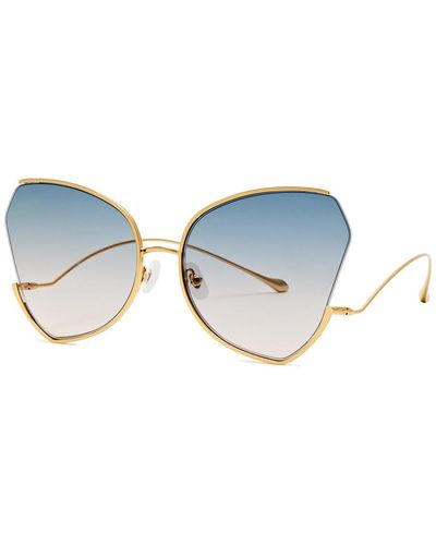 For Art's Sake Watercolour 18kt Gold-plated Oversized Sunglasses - Blue