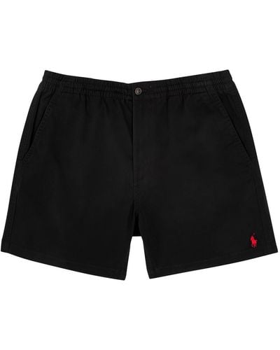 Polo Ralph Lauren Logo-Embroidered Stretch-Cotton Shorts - Black