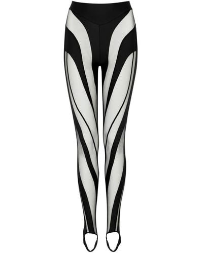 Mugler Spiral Panelled Stirrup leggings - Black