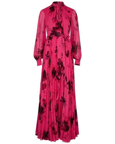Erdem Floral-print Chiffon Gown - Red
