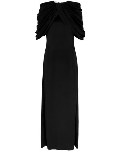 Stella McCartney Draped Satin Maxi Dress - Black