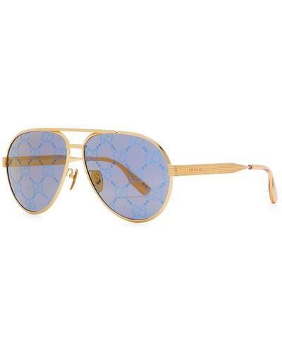 Gucci Aviator-style Sunglasses - Blue