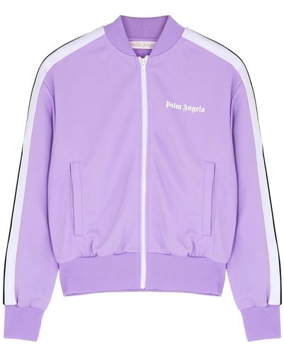 Palm Angels Lilac Striped Jersey Track Jacket - Purple