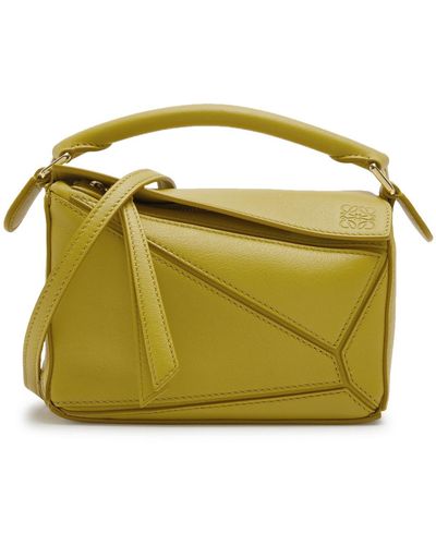 Loewe Puzzle Mini Leather Cross-body Bag - Yellow