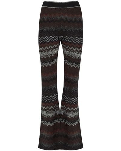 Missoni Zigzag-intarsia Fine-knit Pants - Black