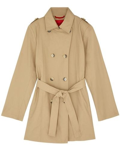 MAX&Co. Kids Double-Breasted Cotton-Blend Trench Coat - Natural