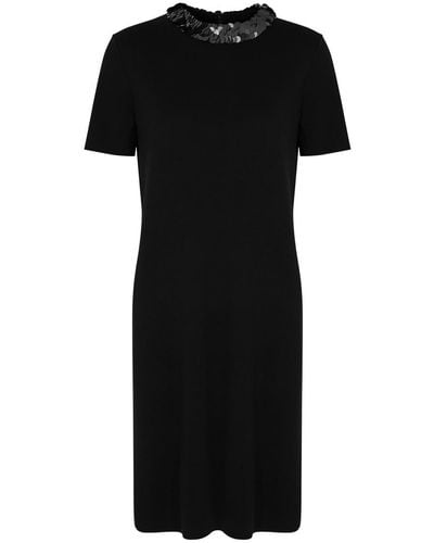 Tory Burch Sequin-embellished Wool-blend Midi Dress - Black