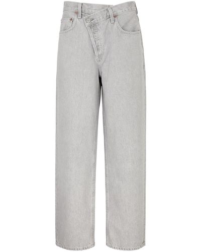 Agolde Criss Cross Straight-leg Jeans - Grey
