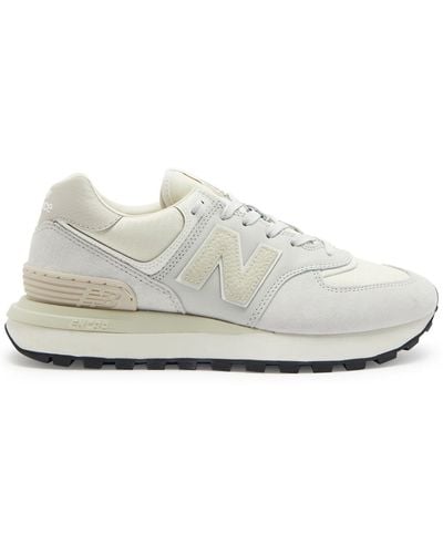New Balance 574 Paneled Canvas Sneakers - White