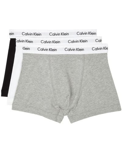 Calvin Klein Stretch-cotton Trunks - Gray