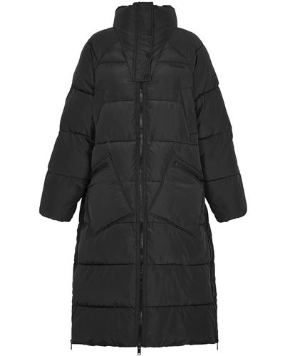 Ganni Quilted Shell Coat - Black