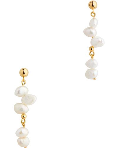 Anni Lu Y 18kt Gold-plated Drop Earrings - White