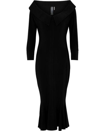 Norma Kamali Off-the-shoulder Jersey Midi Dress - Black