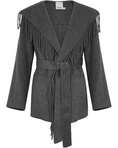 Jonathan Simkhai Rowen Fringed Wool-blend Jacket - Grey