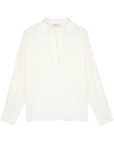 Vince Stretch-Silk Shirt - White