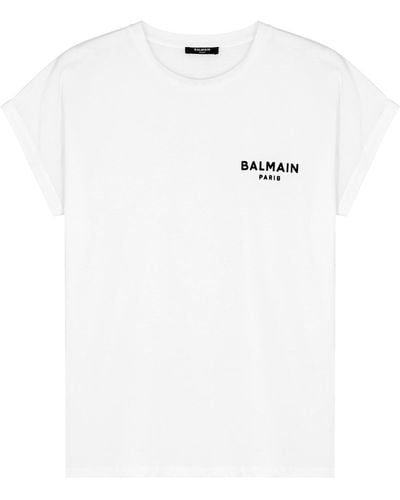 Balmain Logo Cotton T-Shirt - White