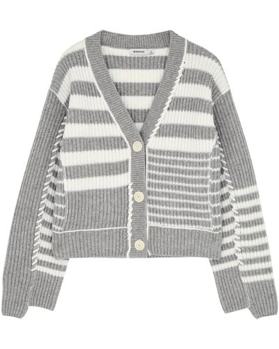 Jonathan Simkhai Adara Striped Wool-blend Cardigan - Grey