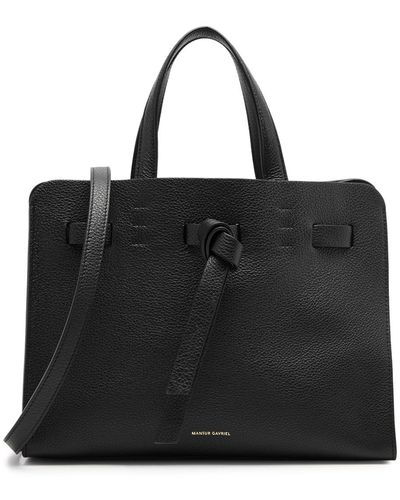 Mansur Gavriel Sun Leather Top Handle Bag - Black